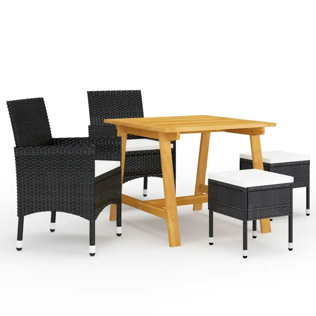 5 Piece Garden Dining Set Black 3068691