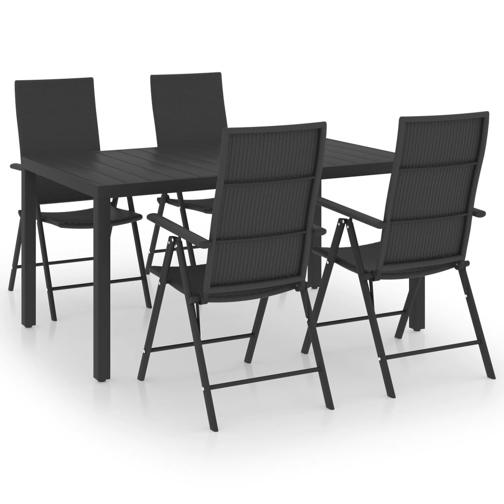 5 Piece Garden Dining Set Black 3060060