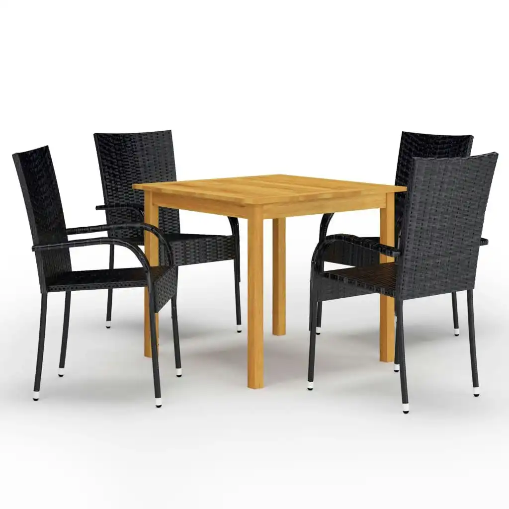 5 Piece Garden Dining Set Black 3067693