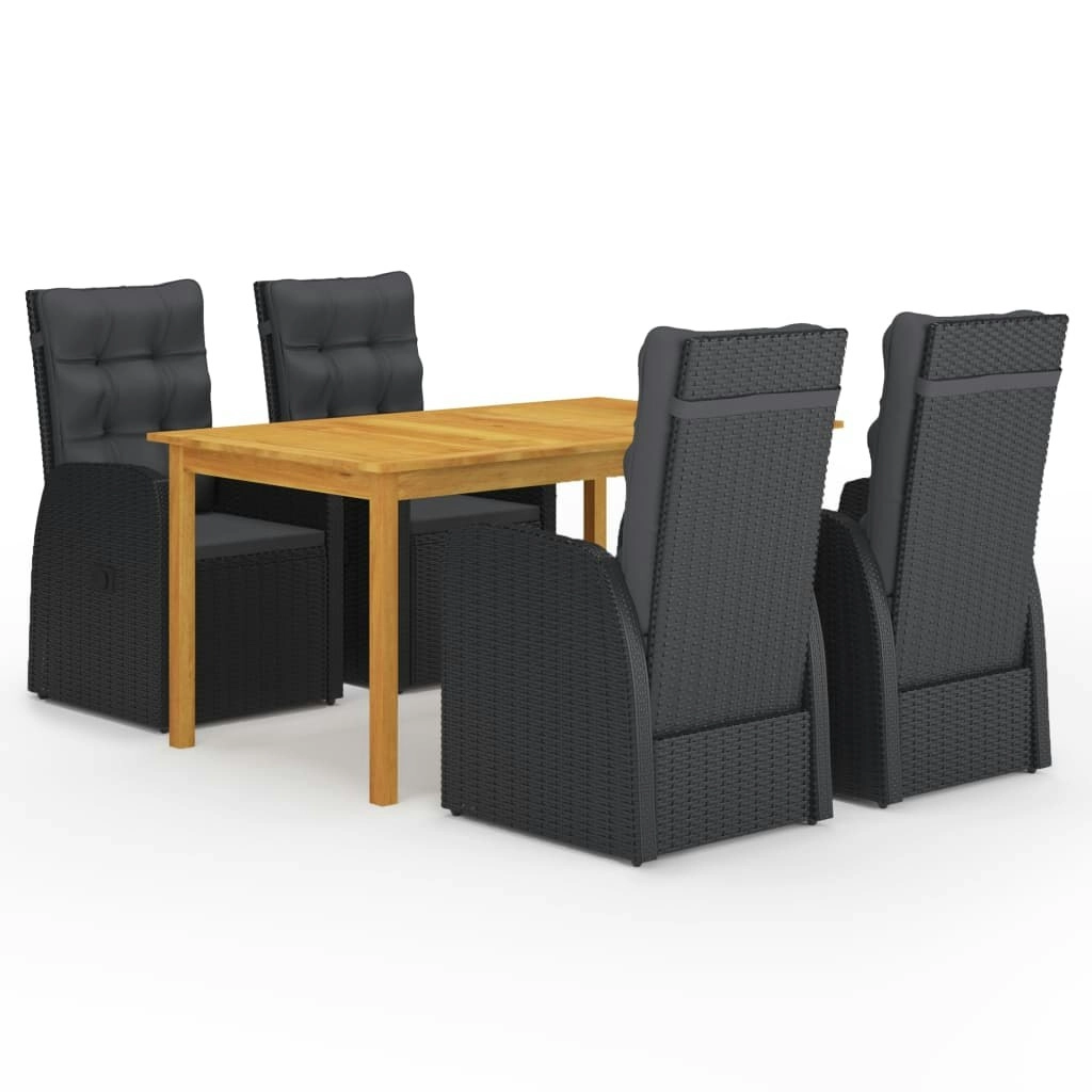 5 Piece Garden Dining Set Black 3067815