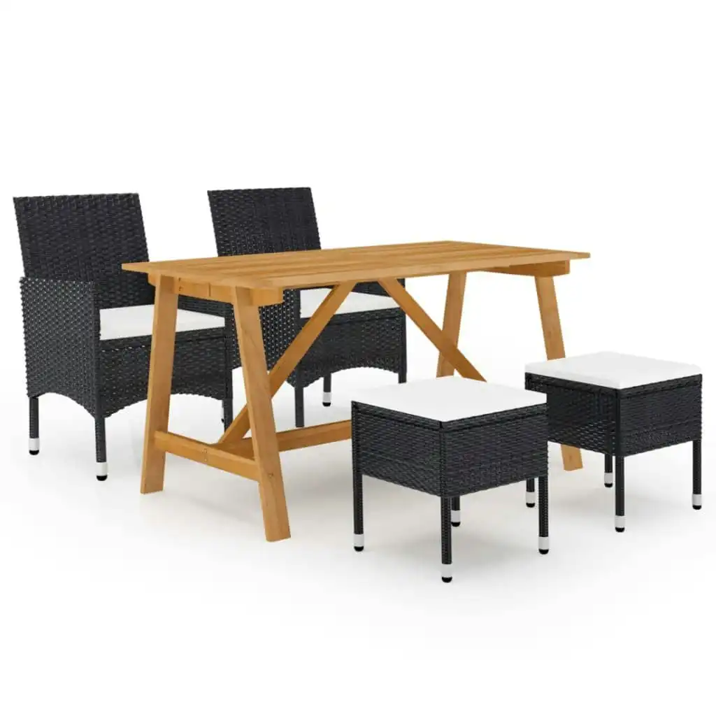 5 Piece Garden Dining Set Black 3068743