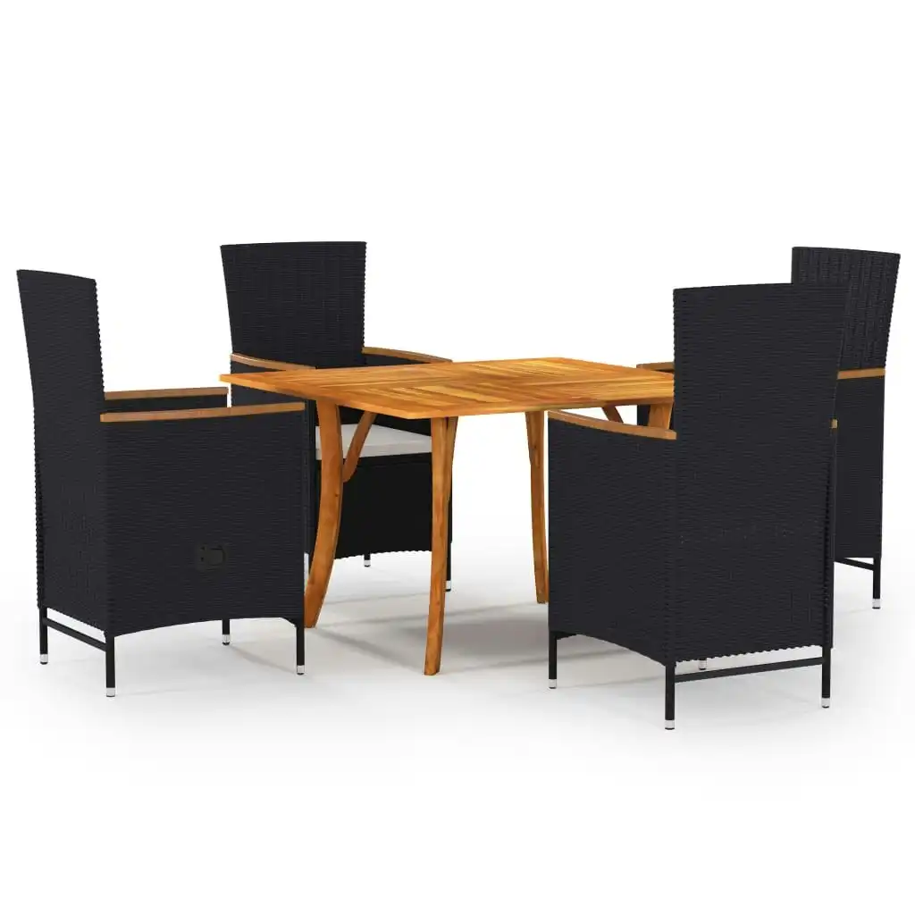 5 Piece Garden Dining Set Black 3071952