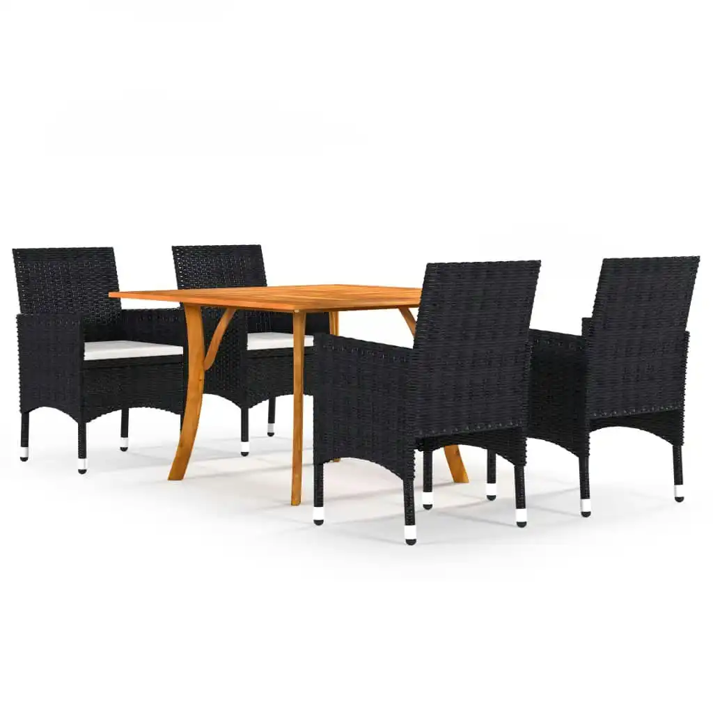 5 Piece Garden Dining Set Black 3071929