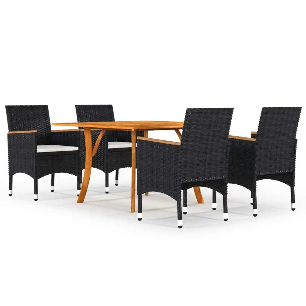 5 Piece Garden Dining Set Black 3071933