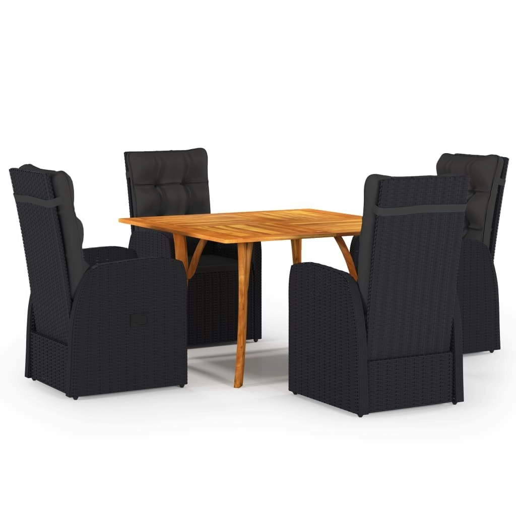 5 Piece Garden Dining Set Black 3071961