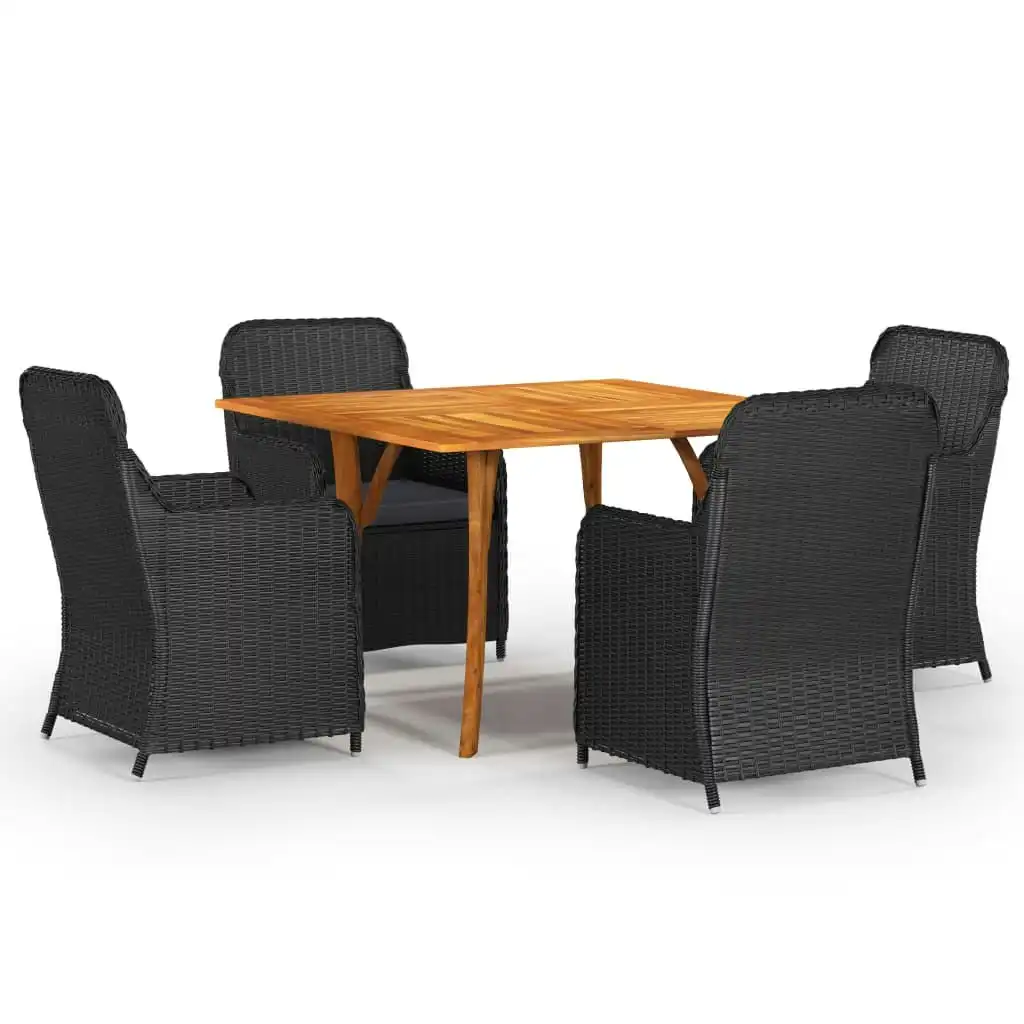 5 Piece Garden Dining Set Black 3071962