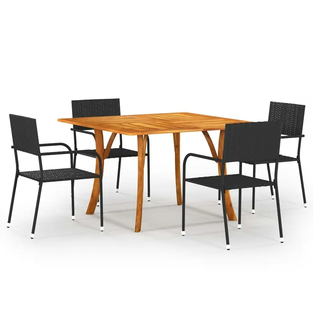 5 Piece Garden Dining Set Black 3071968