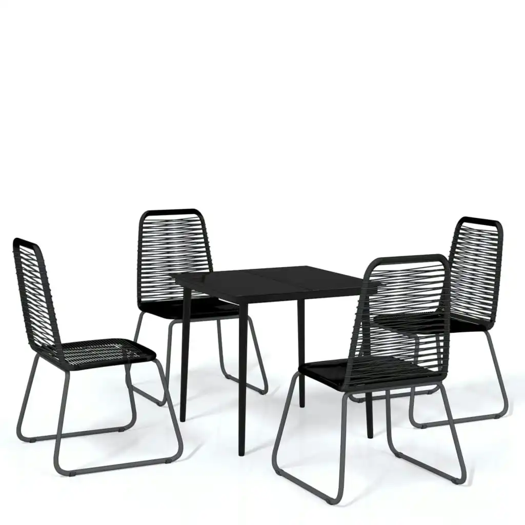 5 Piece Garden Dining Set Black 3099096