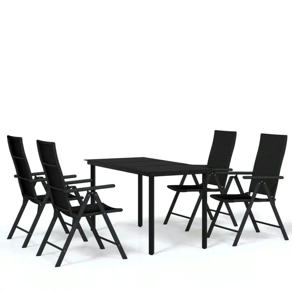 5 Piece Garden Dining Set Black 3099103