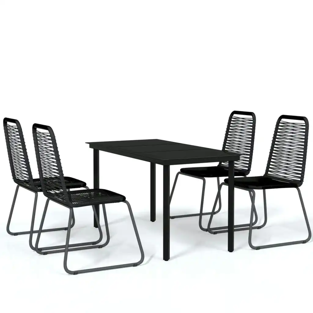 5 Piece Garden Dining Set Black 3099091