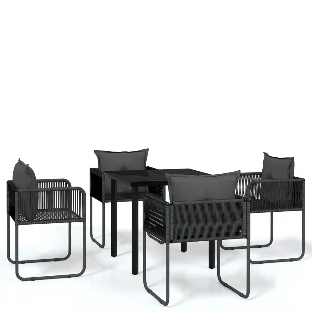 5 Piece Garden Dining Set Black 3099078