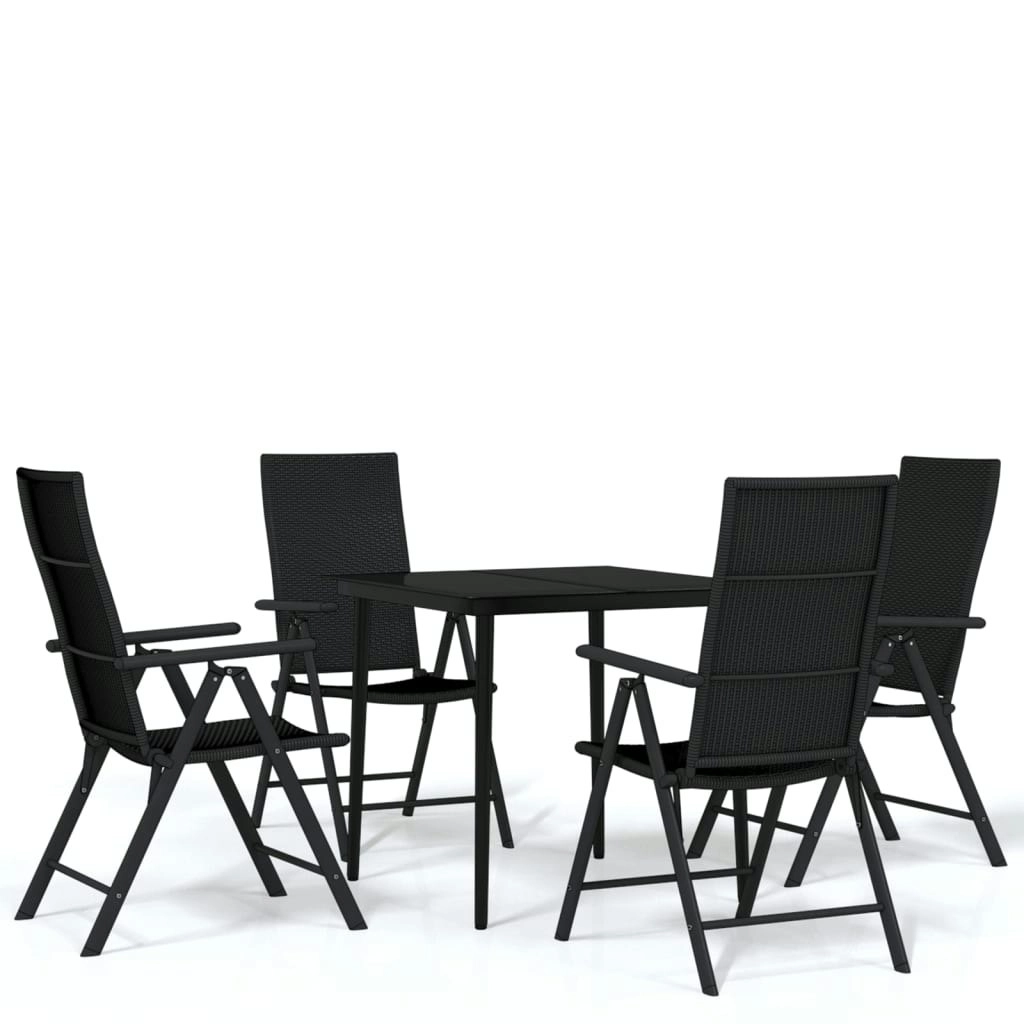 5 Piece Garden Dining Set Black 3099108