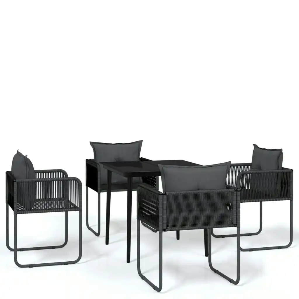 5 Piece Garden Dining Set Black 3099084