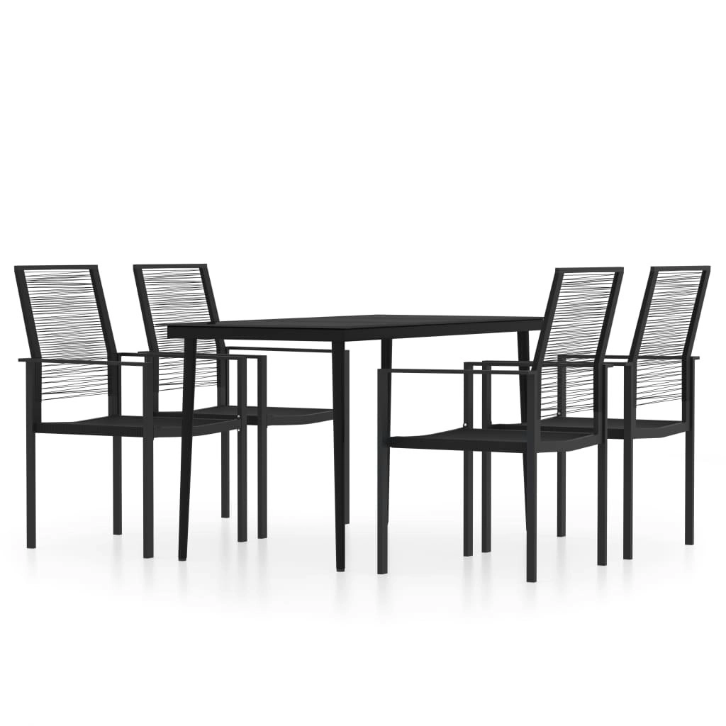 5 Piece Garden Dining Set Black 3099205