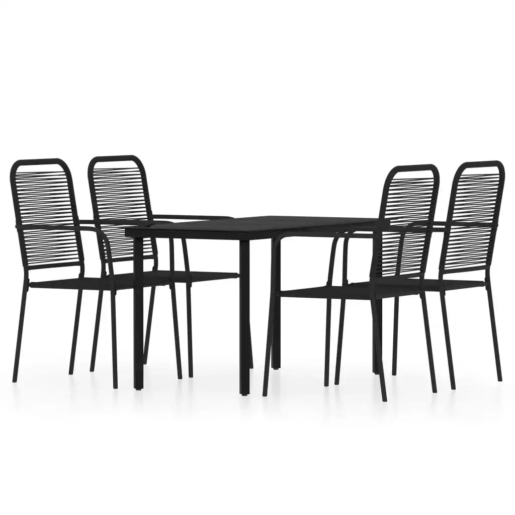 5 Piece Garden Dining Set Black 3099139