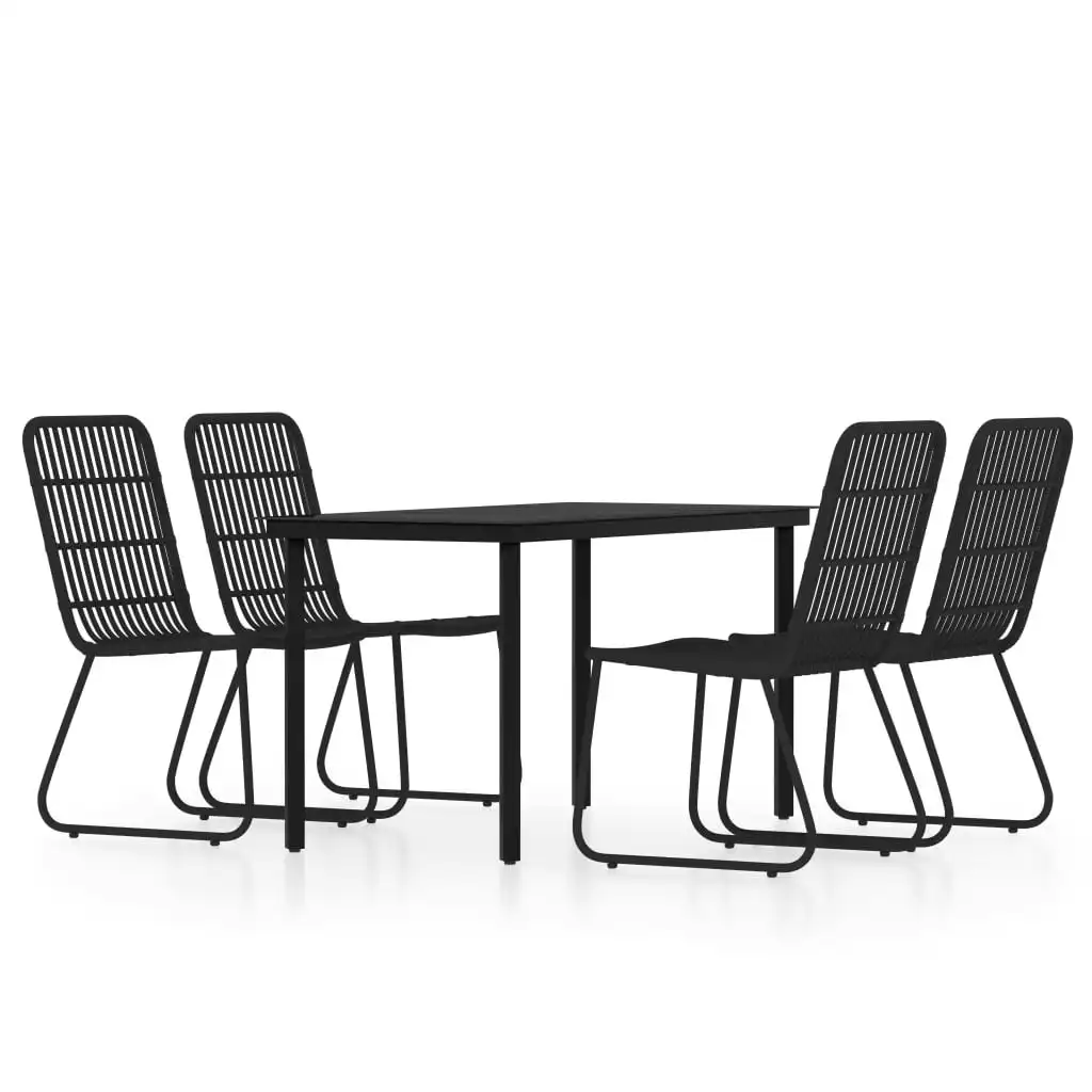 5 Piece Garden Dining Set Black 3099169