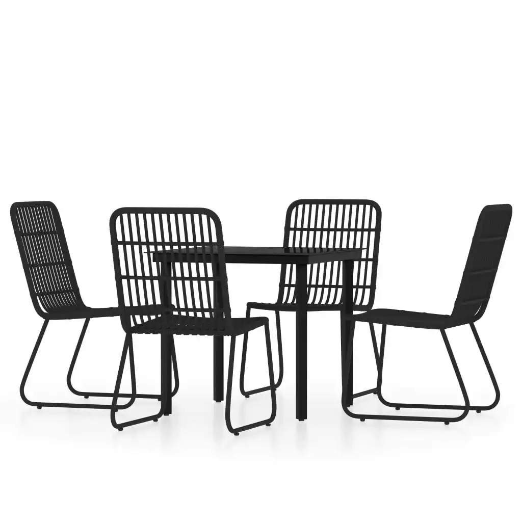 5 Piece Garden Dining Set Black 3099168