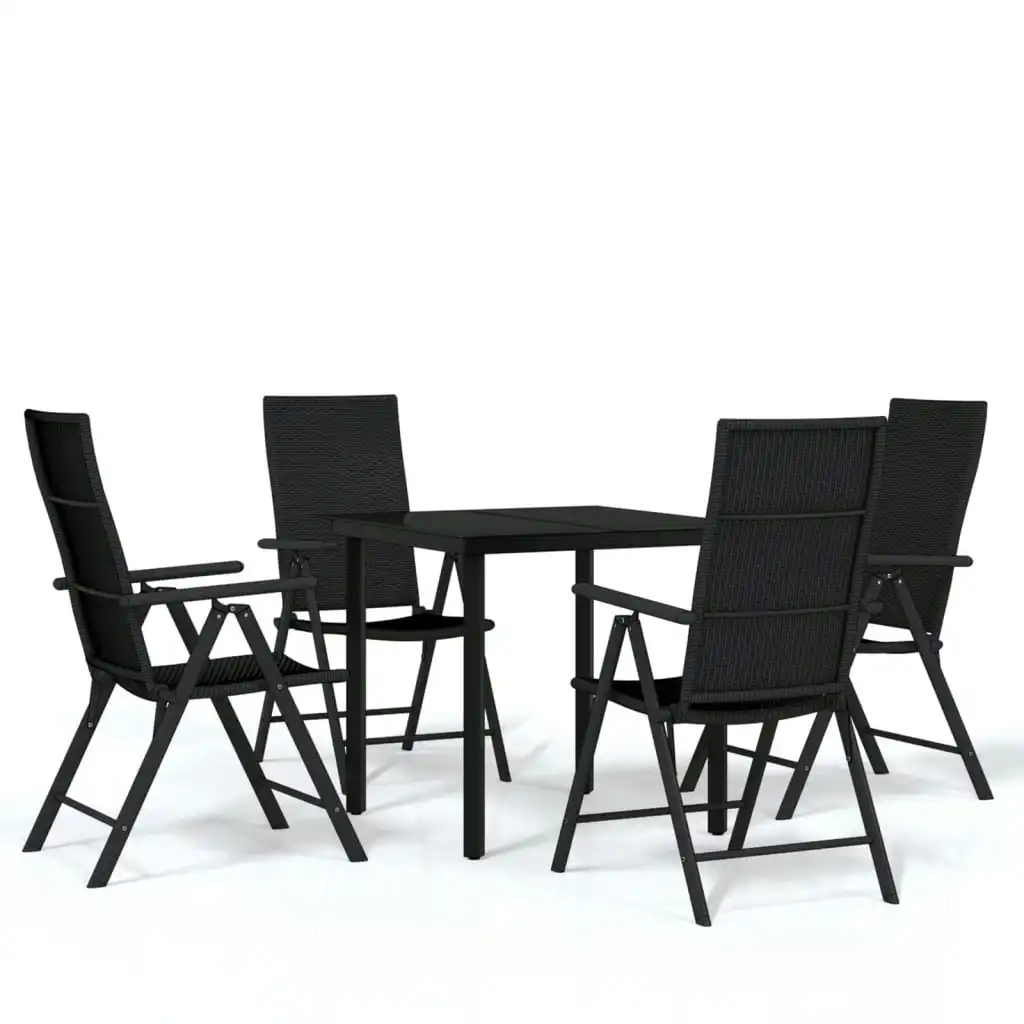 5 Piece Garden Dining Set Black 3099102