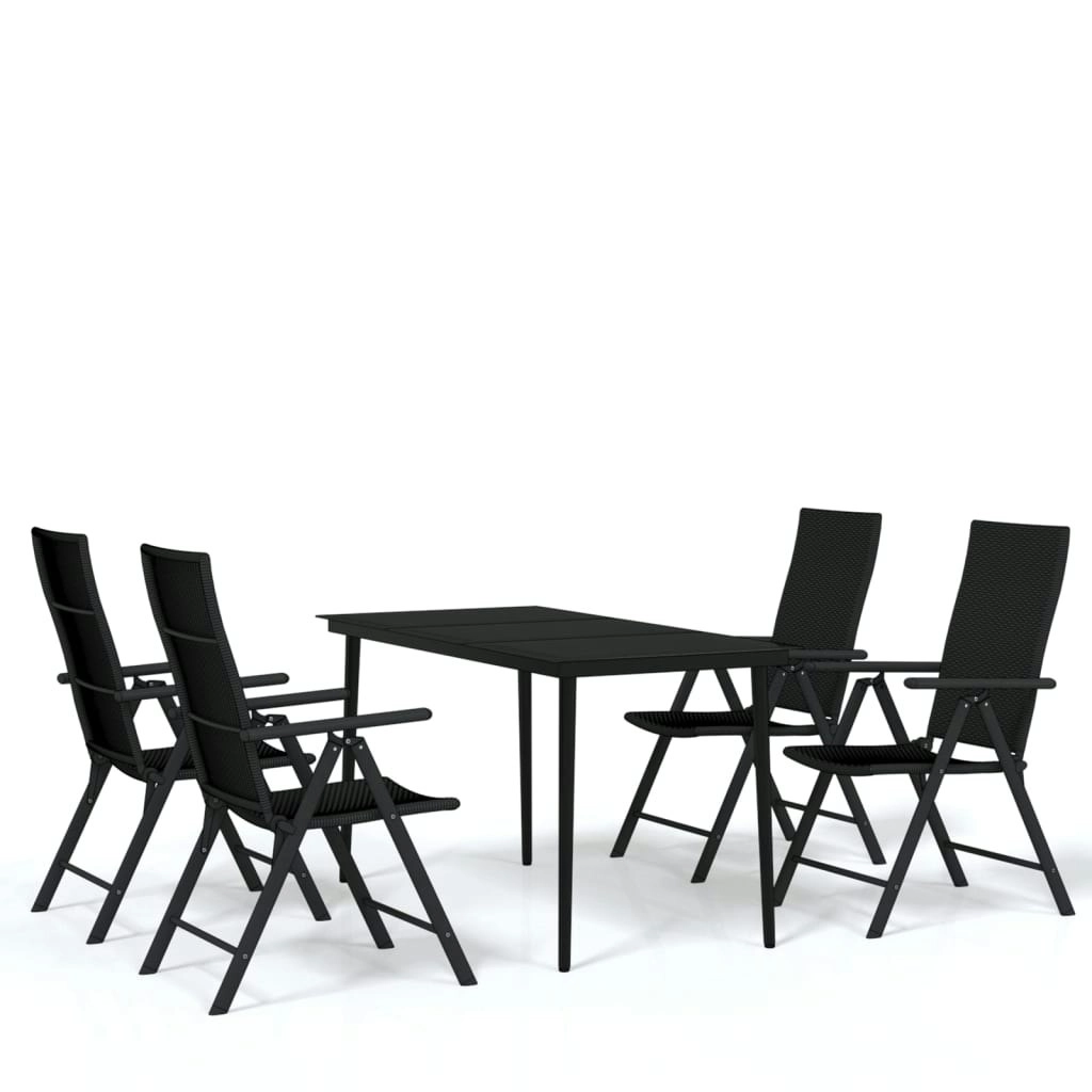 5 Piece Garden Dining Set Black 3099109