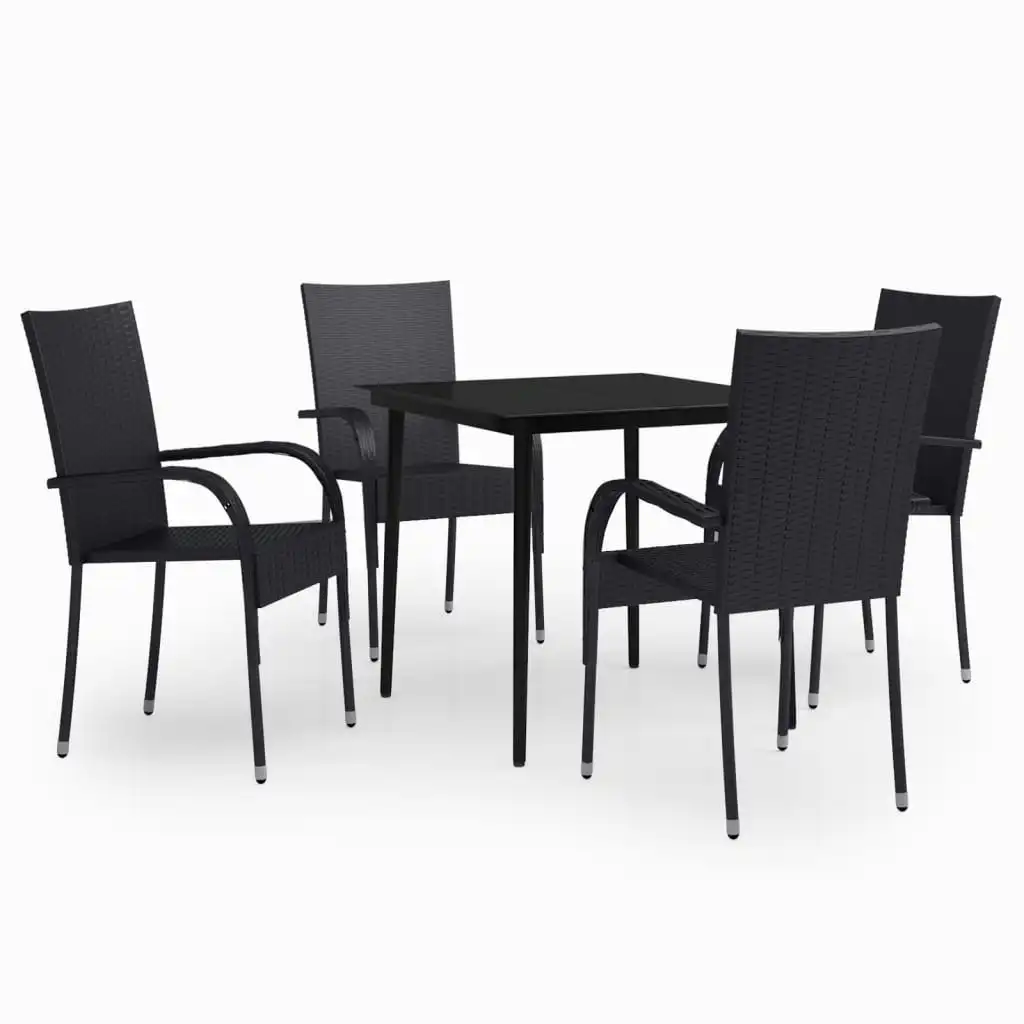 5 Piece Garden Dining Set Black 3099396