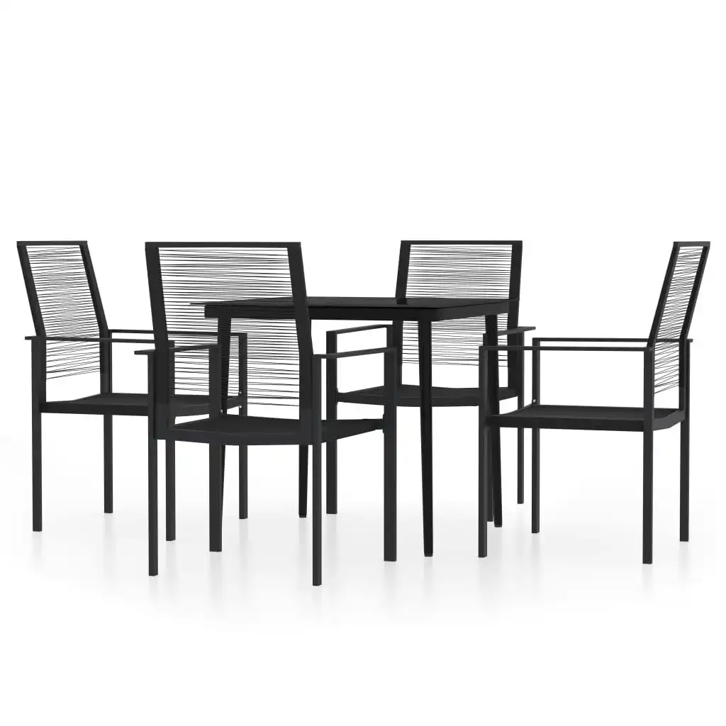 5 Piece Garden Dining Set Black 3099204