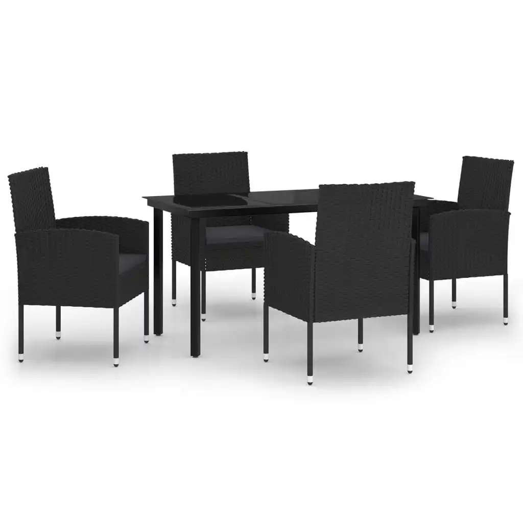 5 Piece Garden Dining Set Black 3099615