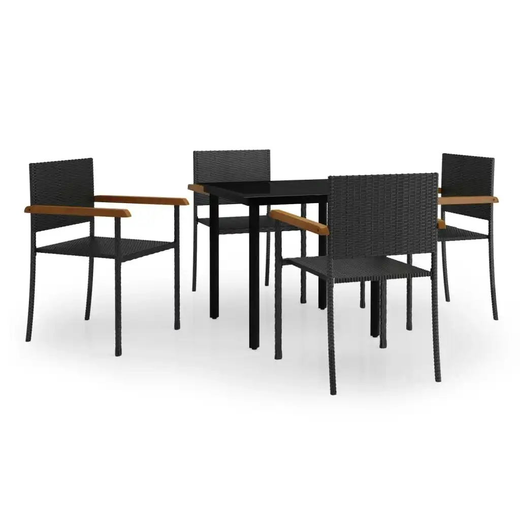 5 Piece Garden Dining Set Black 3099414