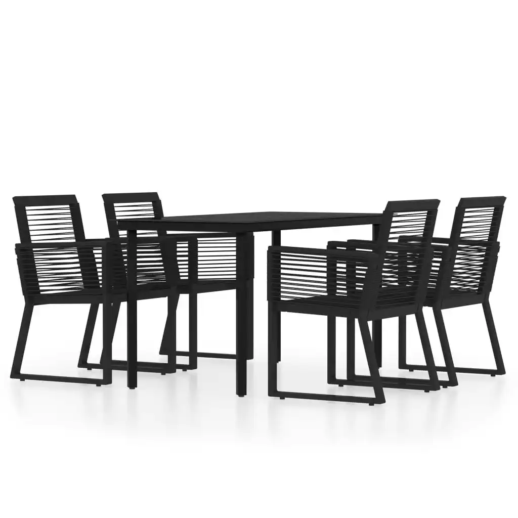 5 Piece Garden Dining Set Black 3099151