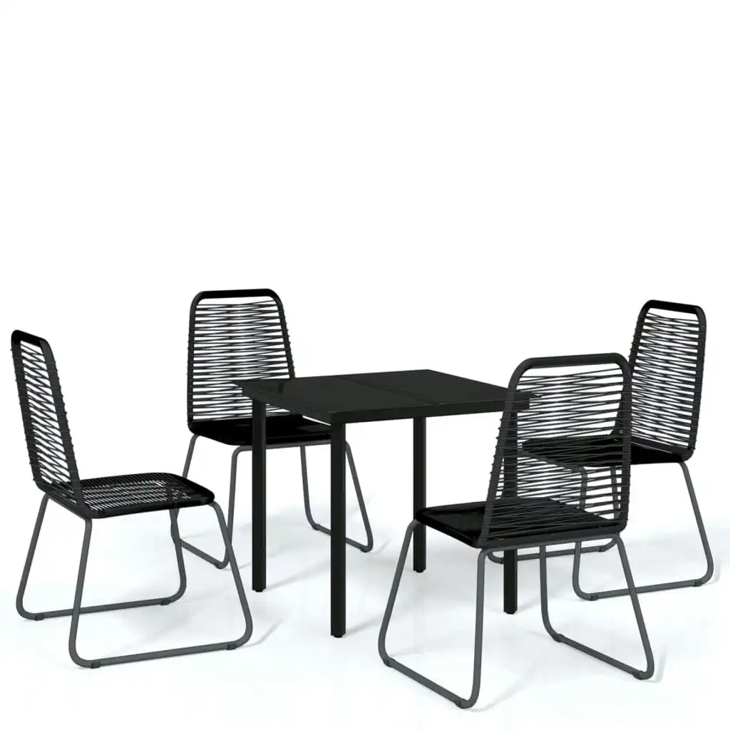 5 Piece Garden Dining Set Black 3099090