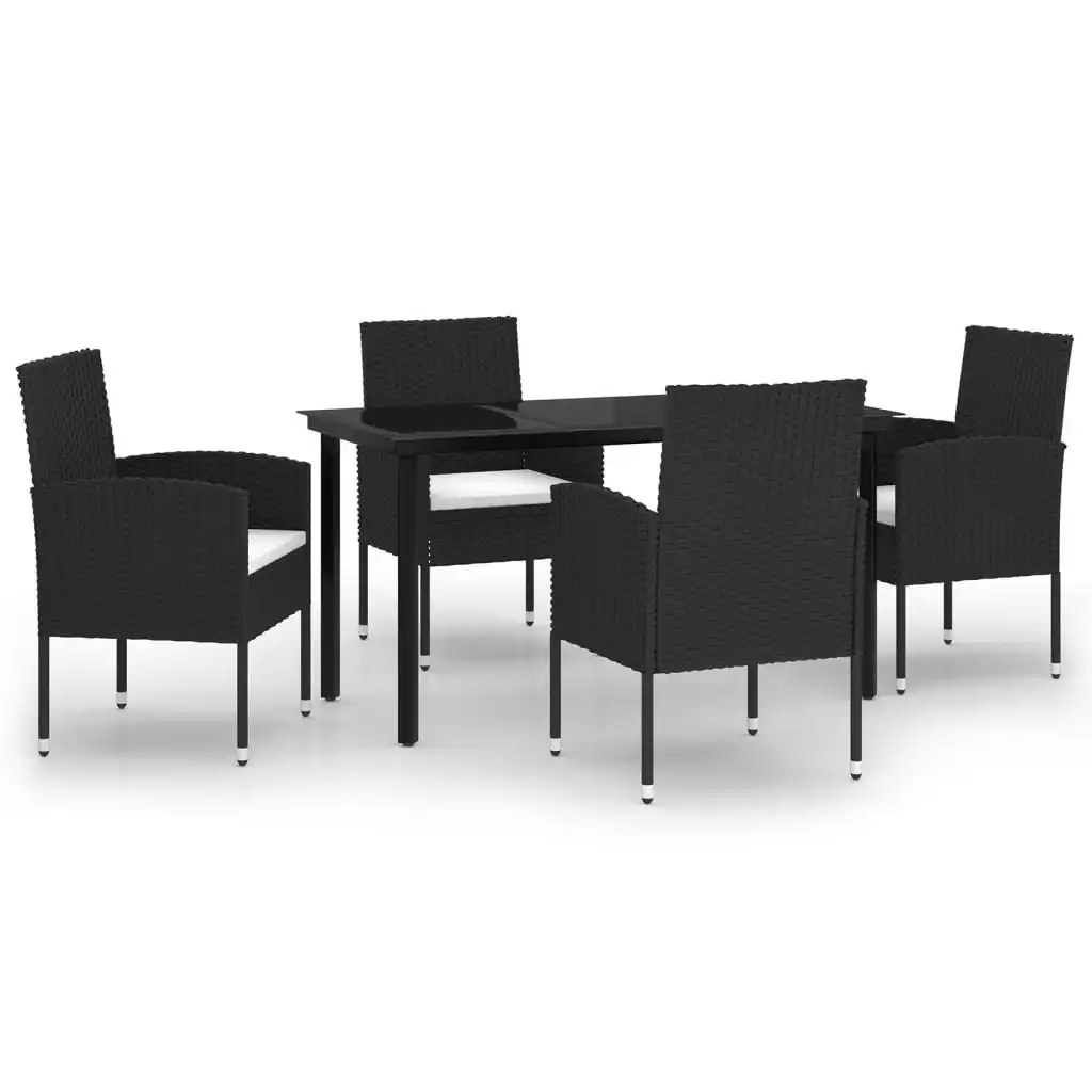 5 Piece Garden Dining Set Black 3099603