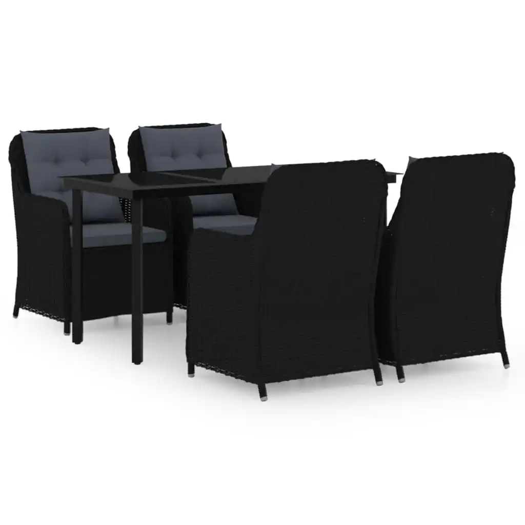 5 Piece Garden Dining Set Black 3099561