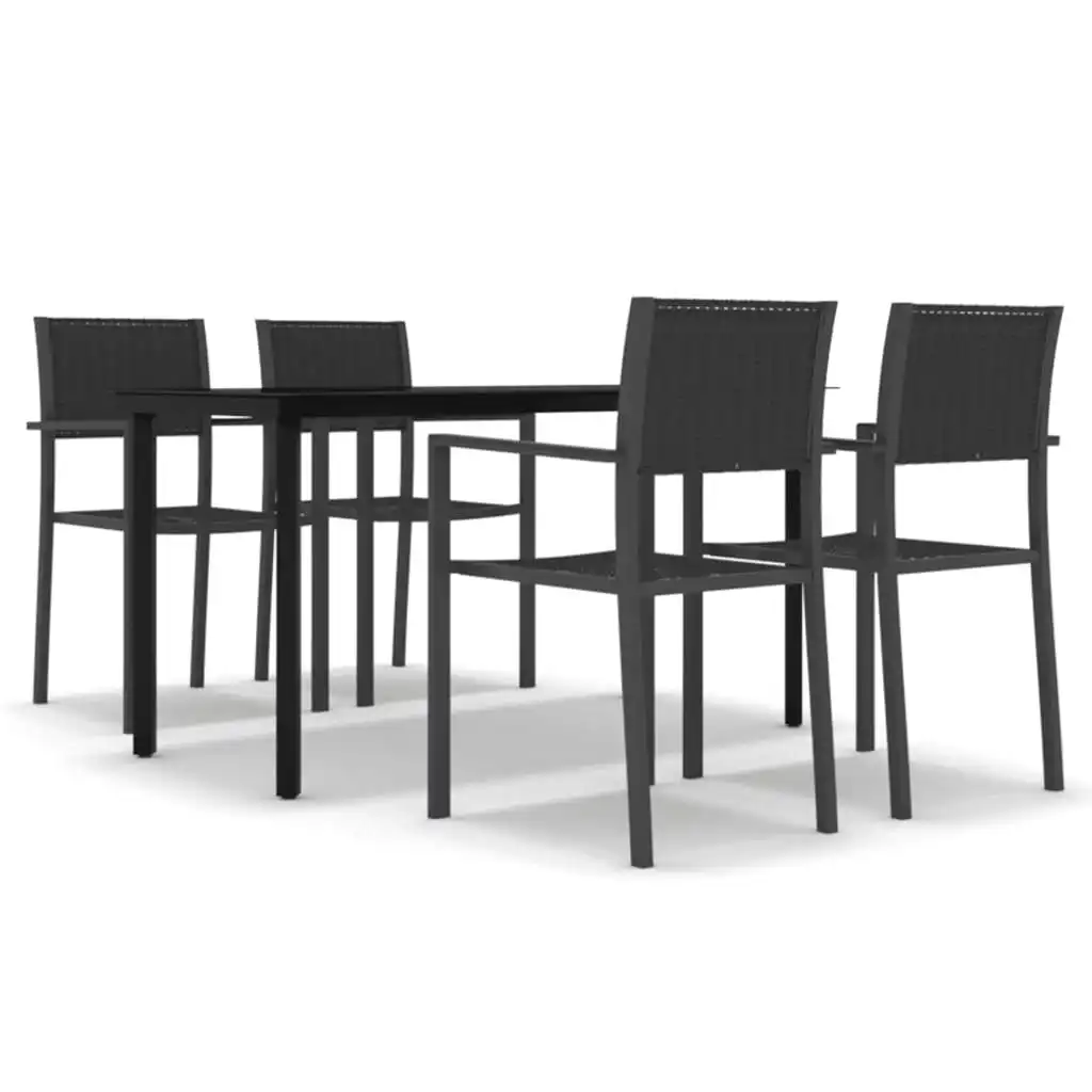 5 Piece Garden Dining Set Black 3099265