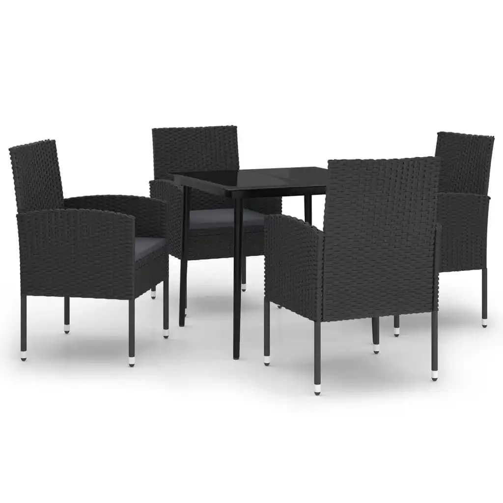 5 Piece Garden Dining Set Black 3099632