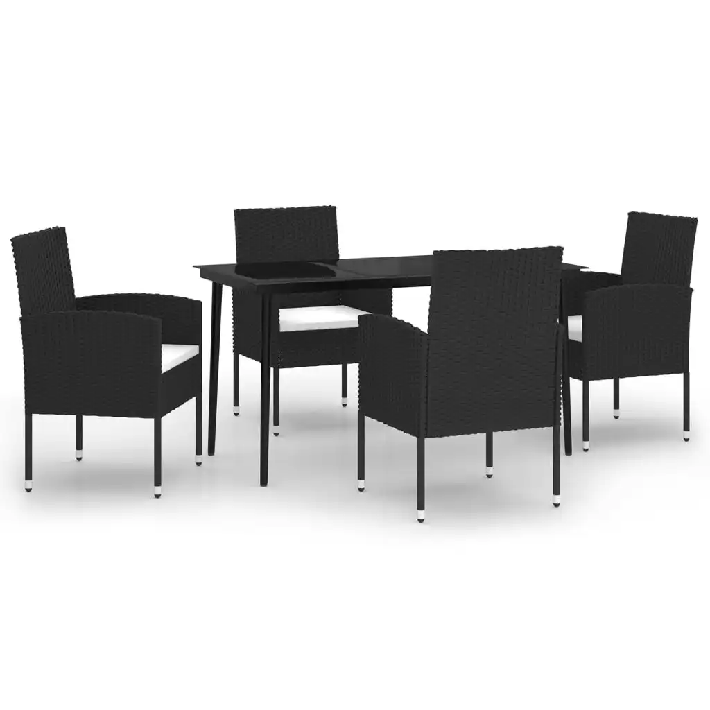 5 Piece Garden Dining Set Black 3099621