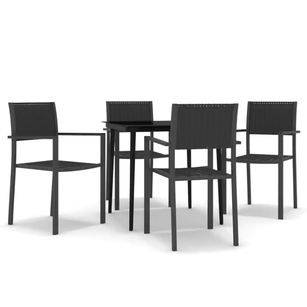 5 Piece Garden Dining Set Black 3099276