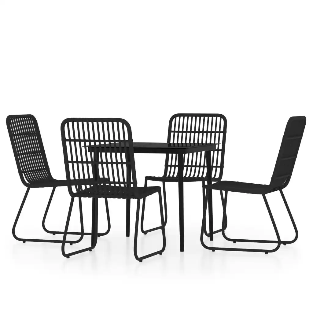 5 Piece Garden Dining Set Black 3099180