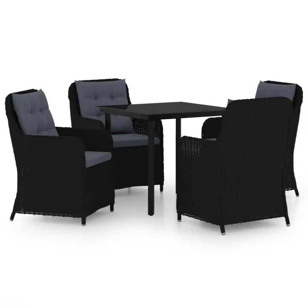 5 Piece Garden Dining Set Black 3099560