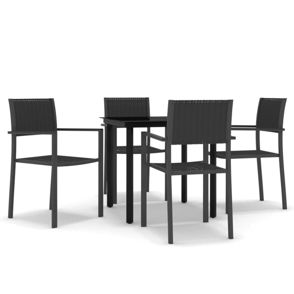 5 Piece Garden Dining Set Black 3099264