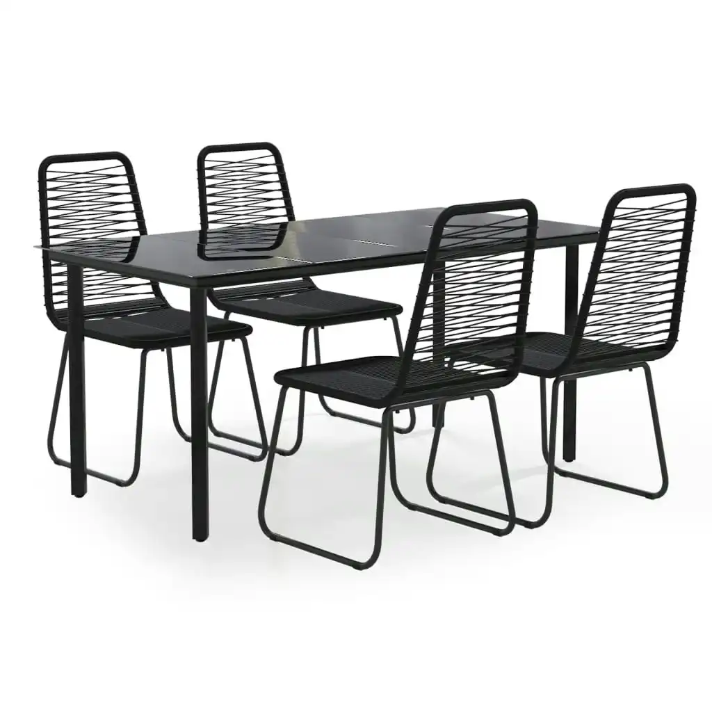 5 Piece Garden Dining Set Black 3156504