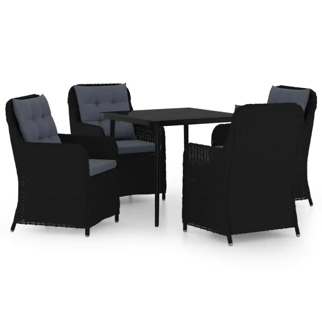 5 Piece Garden Dining Set Black 3099572