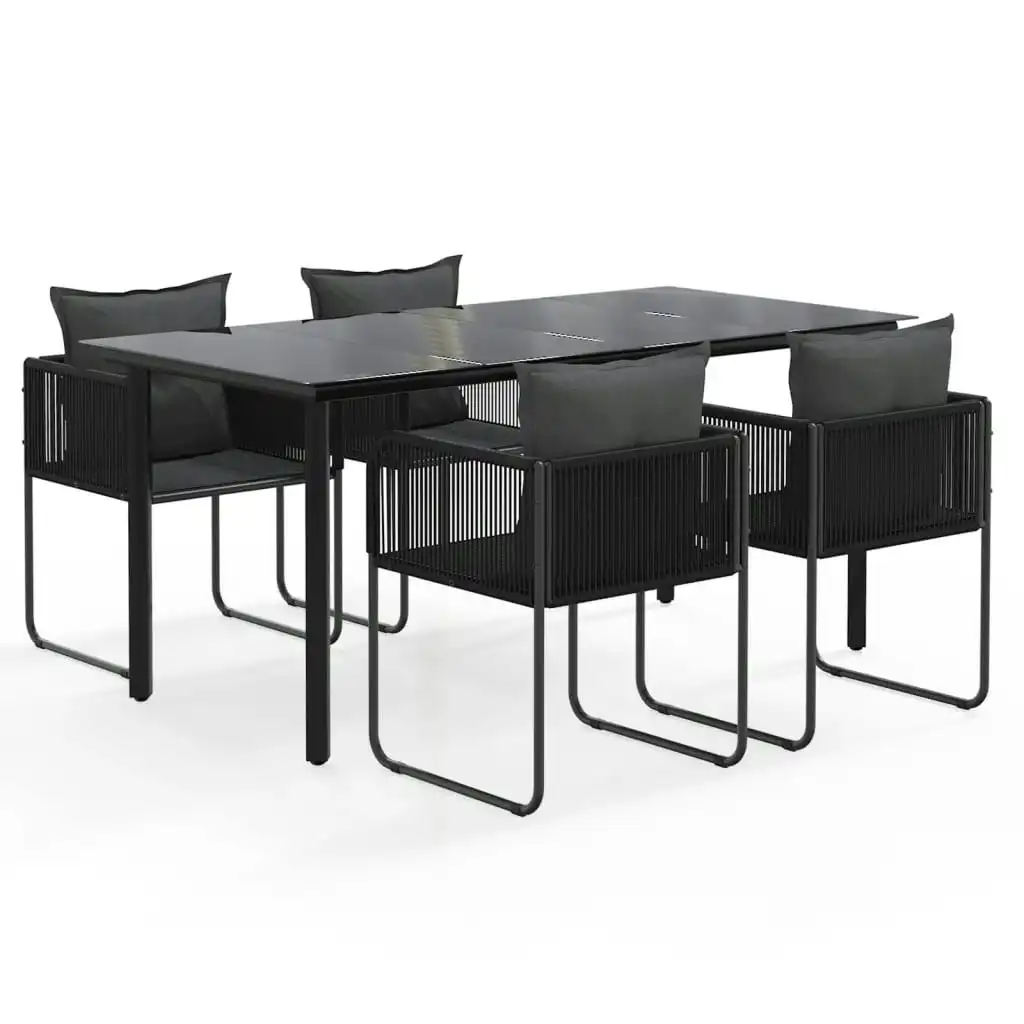 5 Piece Garden Dining Set Black 3156496