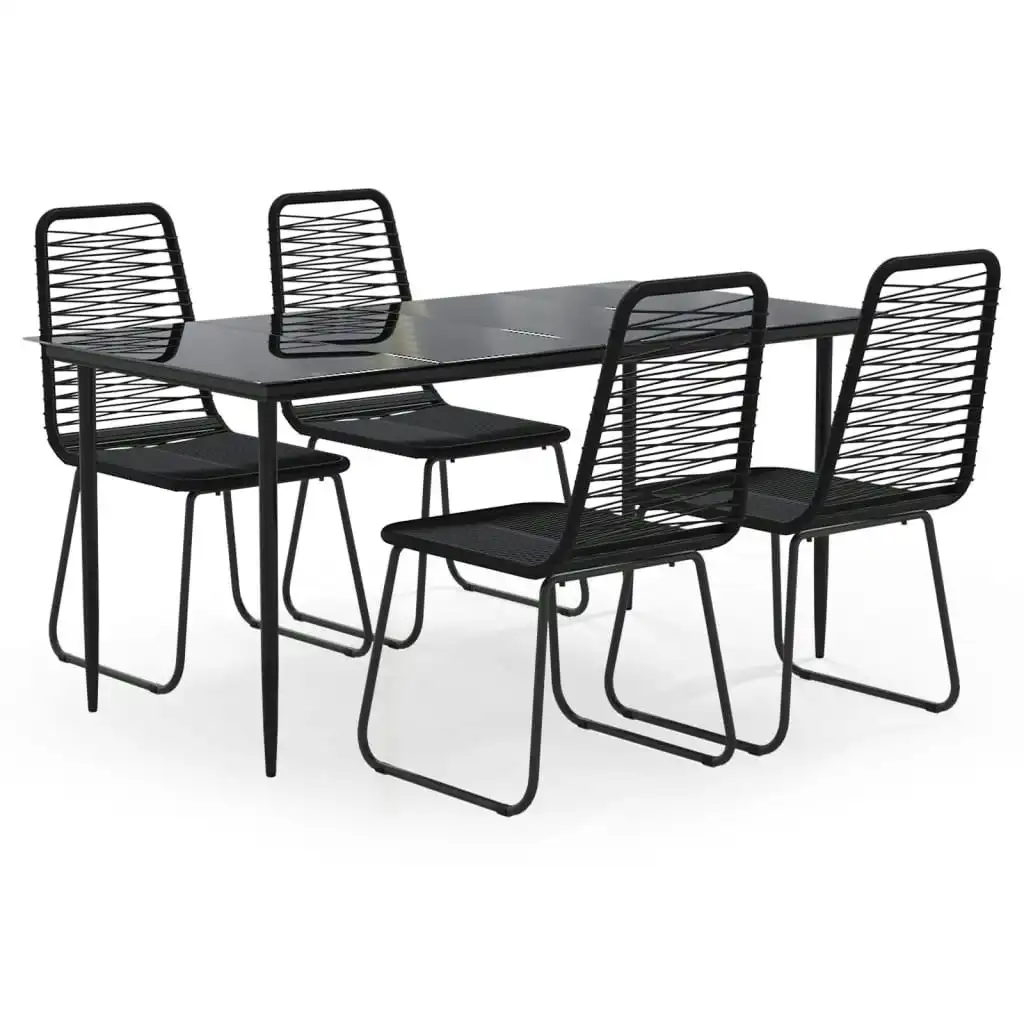 5 Piece Garden Dining Set Black 3156508