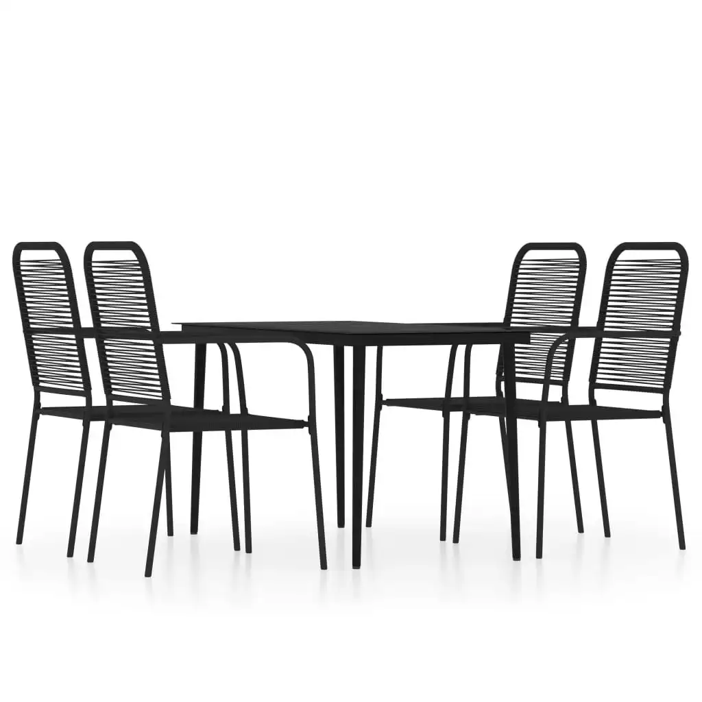 5 Piece Garden Dining Set Black 3099145