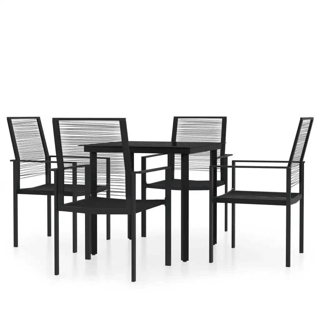 5 Piece Garden Dining Set Black 3099198