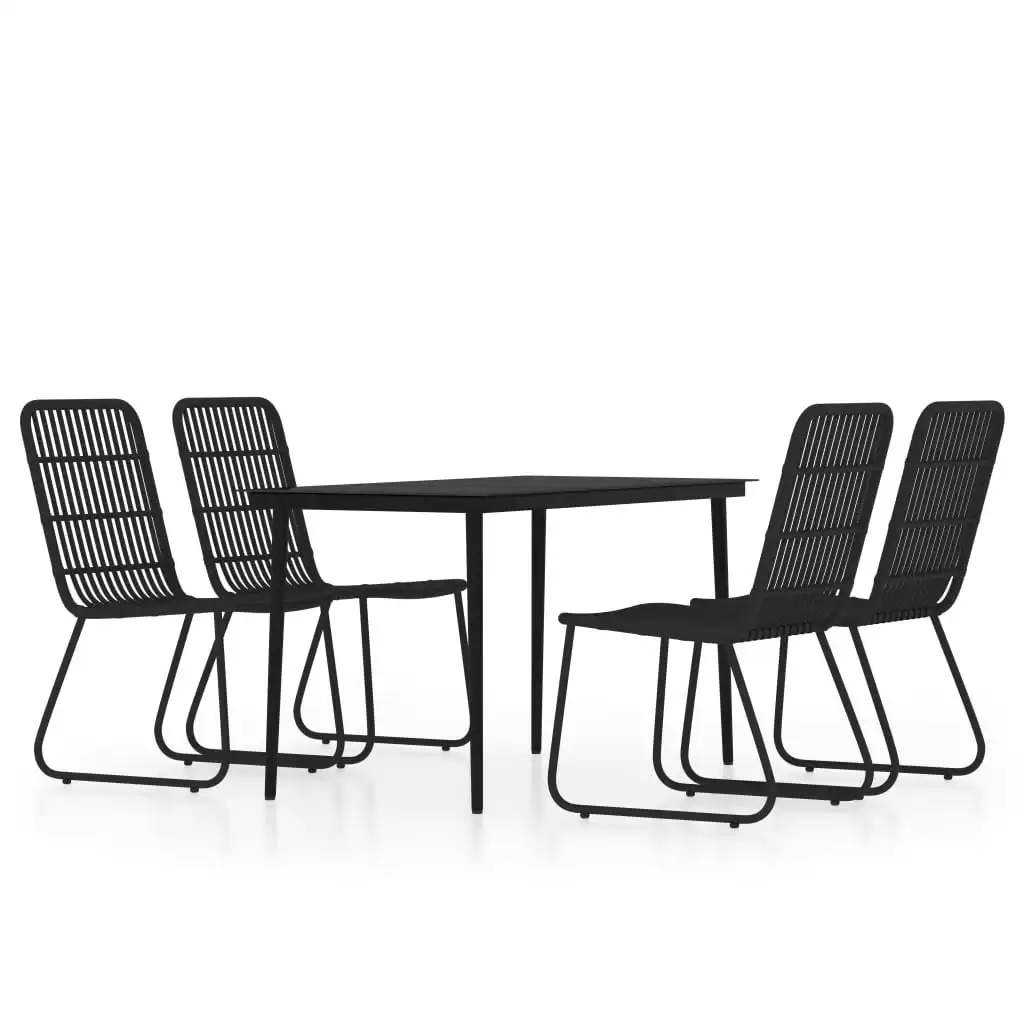 5 Piece Garden Dining Set Black 3099181