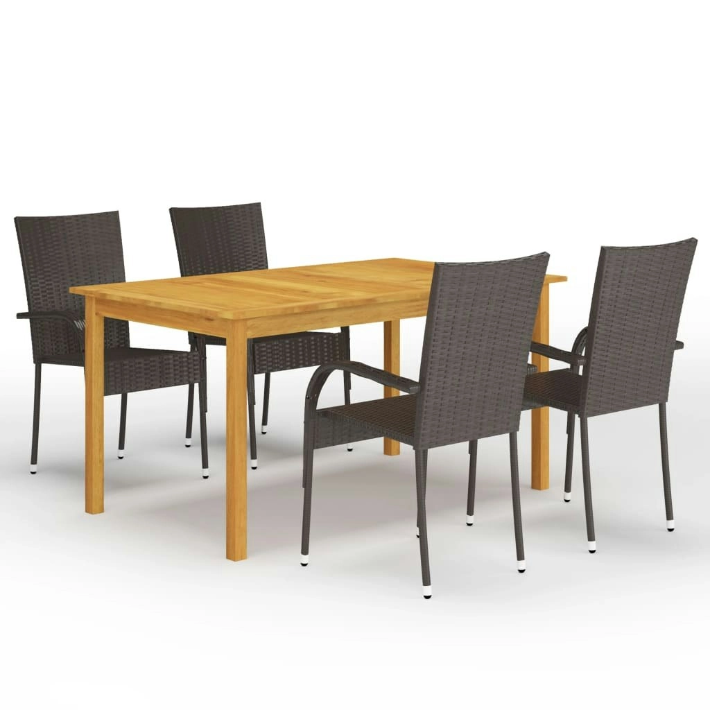 5 Piece Garden Dining Set Brown 3067783