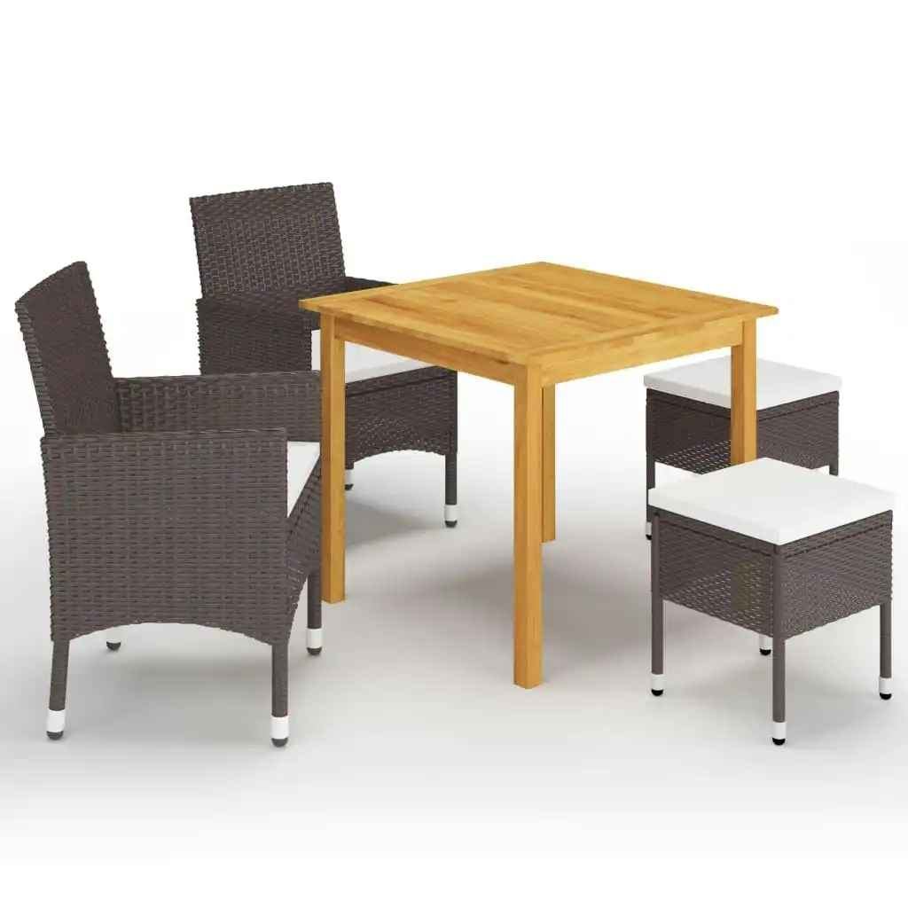 5 Piece Garden Dining Set Brown 3067686