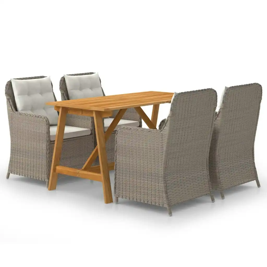 5 Piece Garden Dining Set Brown 3068771