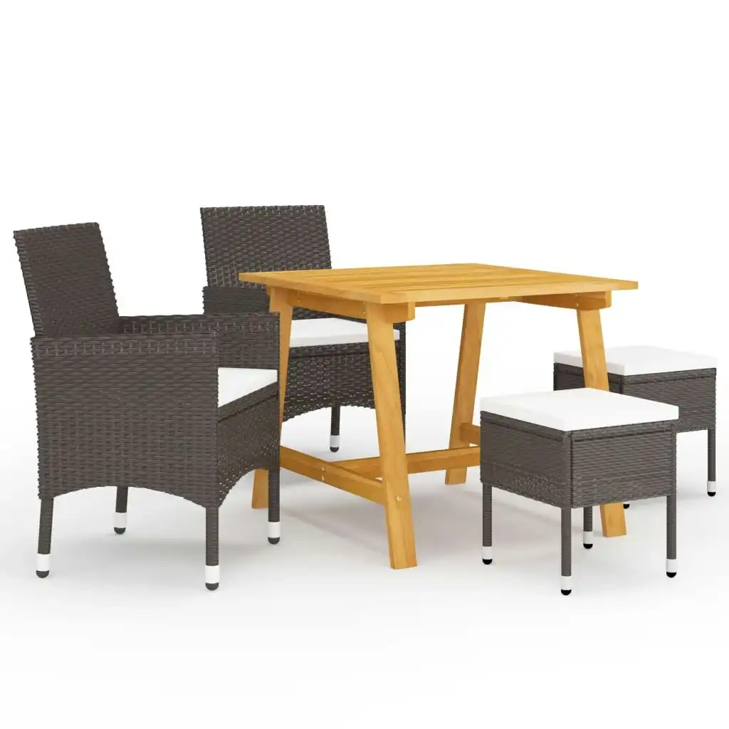 5 Piece Garden Dining Set Brown 3068694