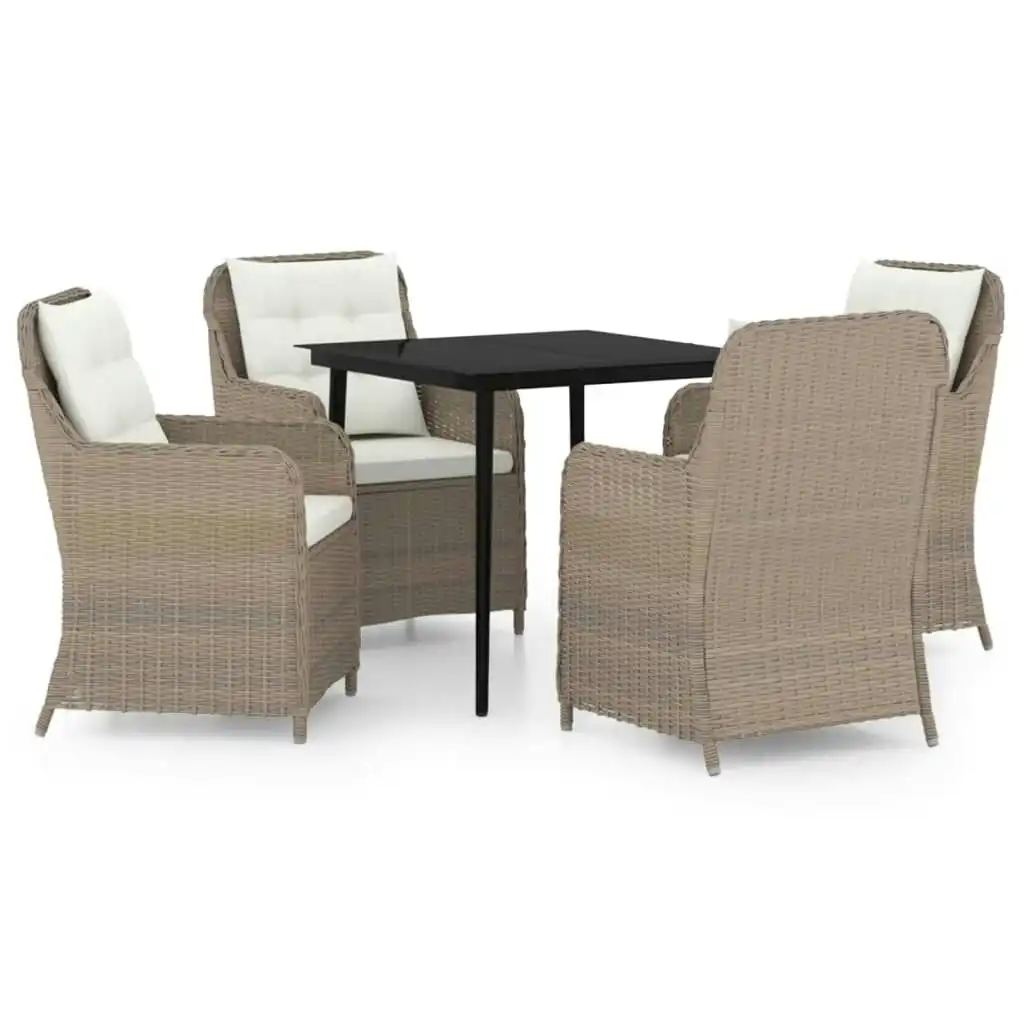 5 Piece Garden Dining Set Brown 3099566